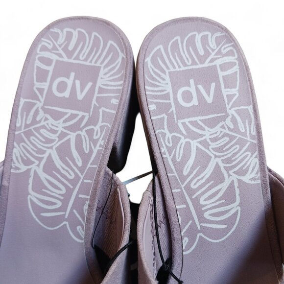 Dolce Vita Lilac Ashli Faux Suede Cross Band Block Heel Mules Sandals  Size 9.5 - Picture 7 of 12